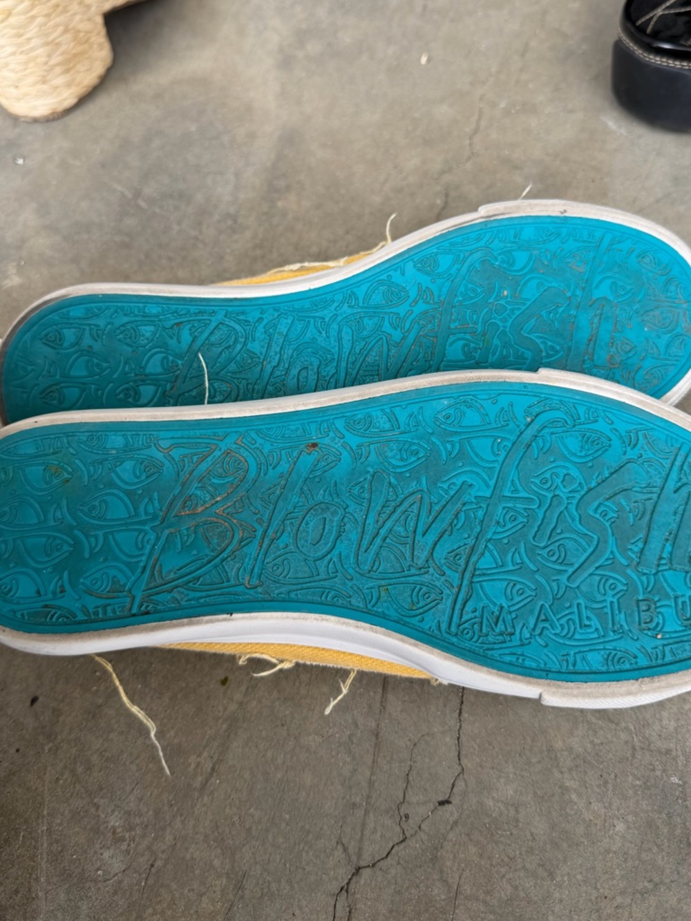 Blowfish Malibu Yellow Frayed Slip-On Sneakers - Picture 3 of 5